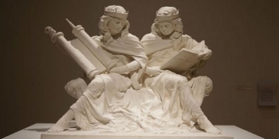 Synagoga and Ecclesia in Our Time, Artwork by sculptor Joshua Koffman. Exhibited in Philadelphia in July 2015.